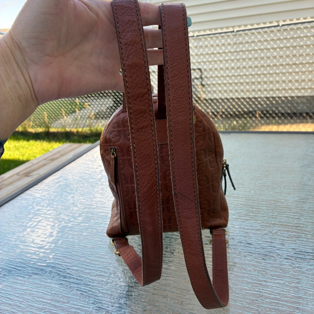 Fossil Megan Brown Leather Backpack - Picture 5 of 16